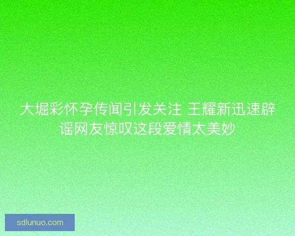 大堀彩怀孕传闻引发关注 王耀新迅速辟谣网友惊叹这段爱情太美妙