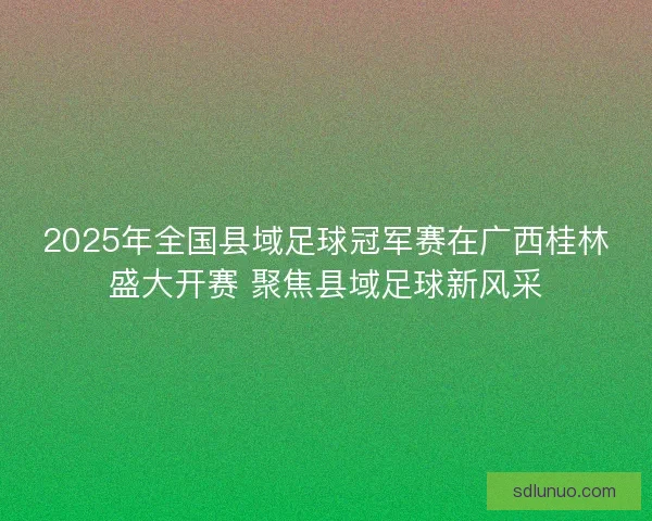 2025年全国县域足球冠军赛在广西桂林盛大开赛 聚焦县域足球新风采 2025年全国县域足球冠军赛在广西桂林盛大开赛 聚焦县域足球新风采