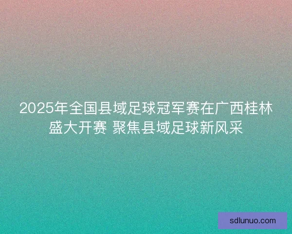 2025年全国县域足球冠军赛在广西桂林盛大开赛 聚焦县域足球新风采
